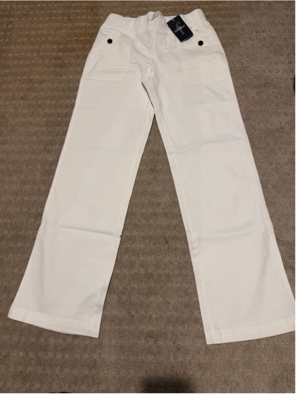 Flamingals Straight Leg Pants Drawstring Waist Mid Rise Casual Solid Seam S - Picture 5 of 6